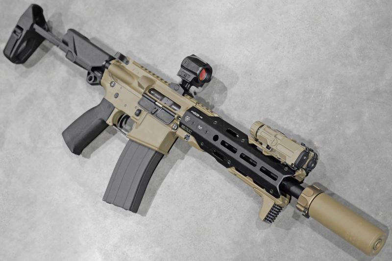 Réplique AR15 MWS Strike Industries PDW Cerakote Custom