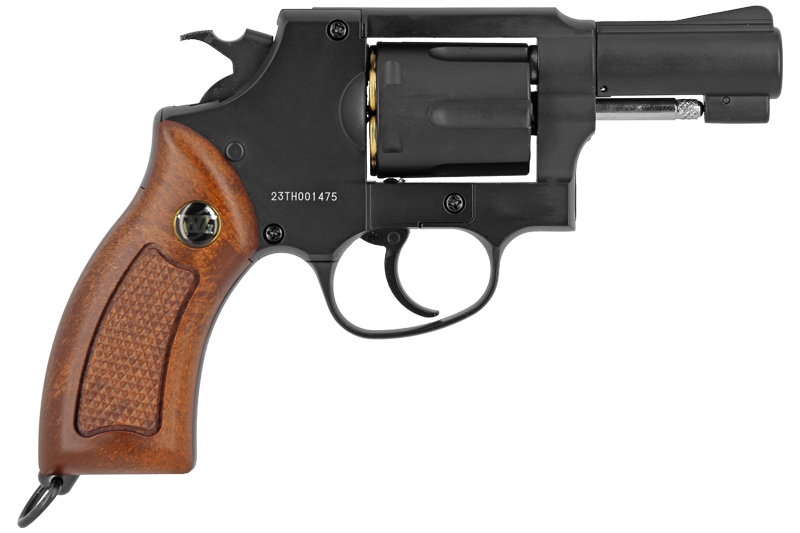 WINGUN AIRSOFT REVOLVER CO2 731 SHERIFF M36 (2.5 INCH, BROWN GRIP, 6MM VERSION) - BLACK