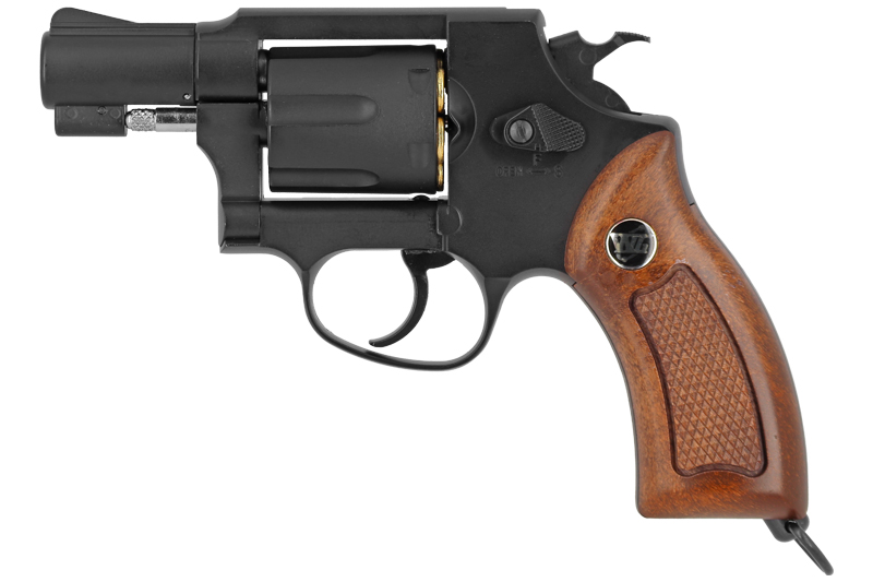 WINGUN AIRSOFT REVOLVER CO2 733 (2INCH, BROWN GRIP, 6MM VERSION) - BLACK